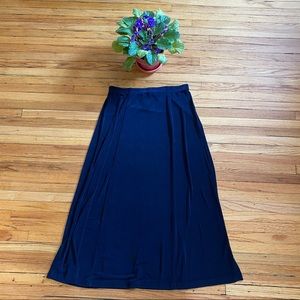 Coldwater Creek Navy Midi A-Line Skirt